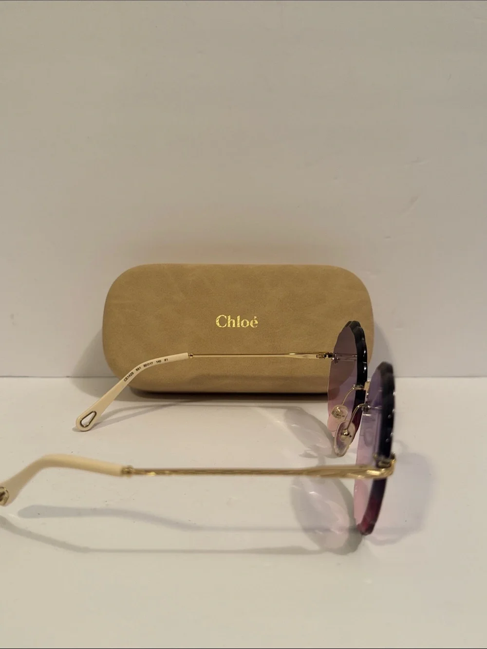 Chloe CE142S Women's Chic Pink to Purple Gradient Scalloped Sunglasses